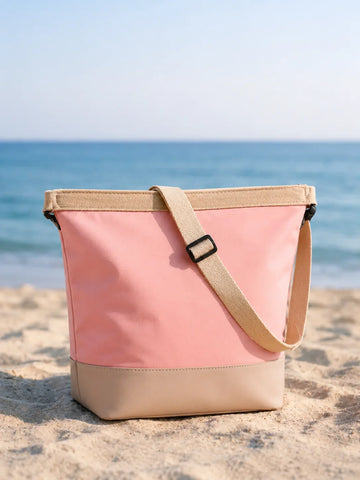ICEWELL Lotus Kühltasche in Rosa am Strand am Meer