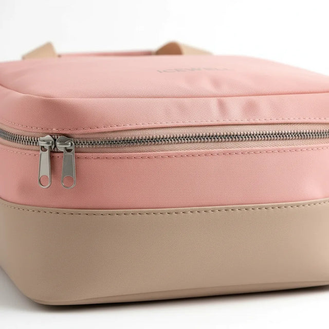 Qualitätsdetail einer Kühltasche – Reißverschluss und Naht