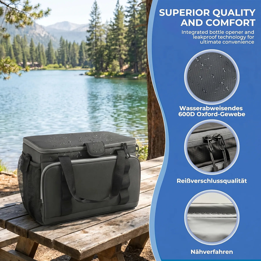 Lotus Kühltasche – wasserabweisendes 600D-Oxford-Gewebe und Reißverschluss-Qualität – Ansicht 4