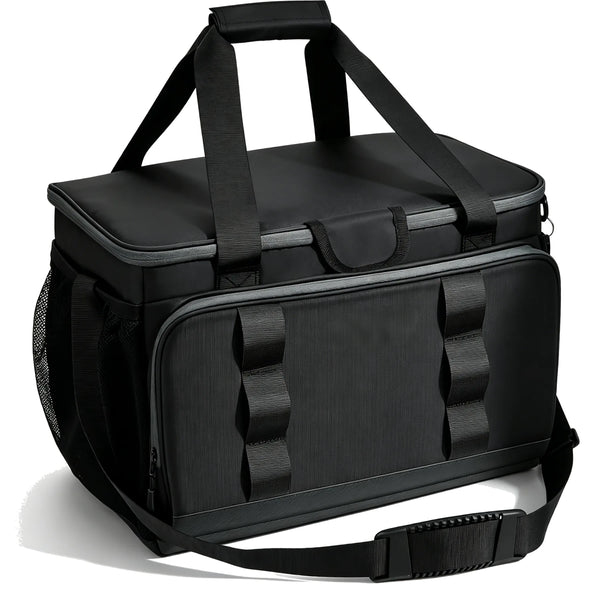 Lotus Kühltasche 33L Schwarz – Produktansicht mit Tragegurt und Schultergurt