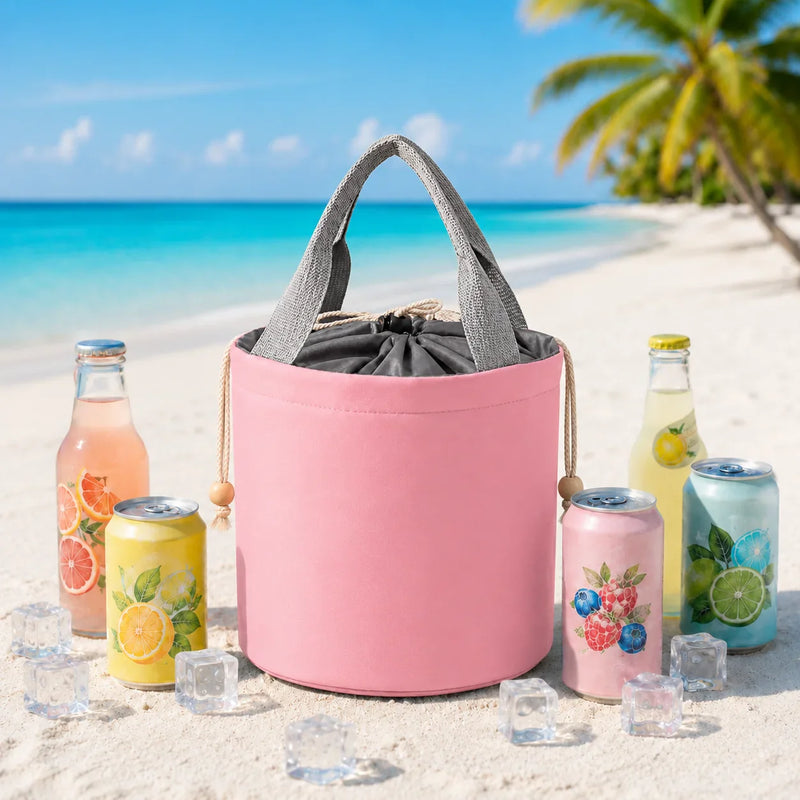 ICEWELL Lunch Bag in Rosé am Strand – isolierte Lunchtasche für Picknick und unterwegs