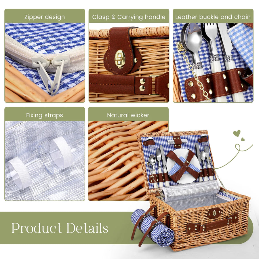 Terra Picknickkorb – Verarbeitungsdetails – Ansicht 3