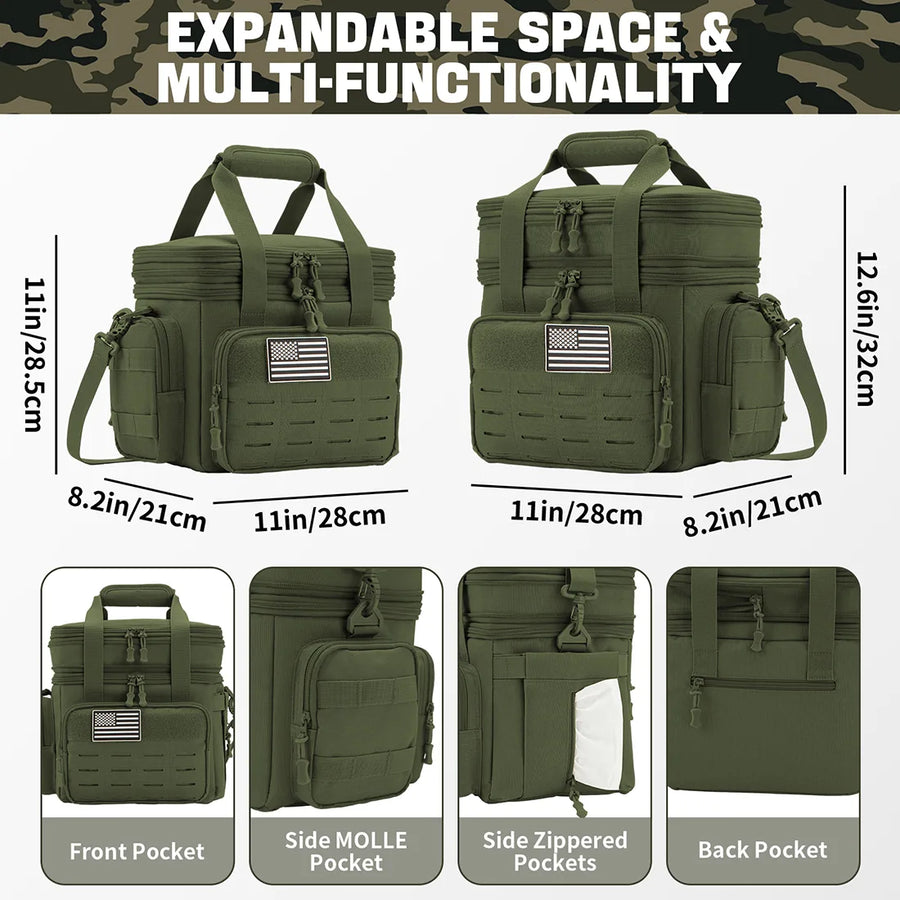 Ranger Lunchtasche – erweiterbares Hauptfach mit Maßen – Ansicht 4